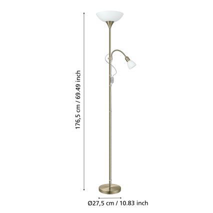 EGLO - Lampada con piedistallo 1xE27/60W + 1xE14/25W ottone