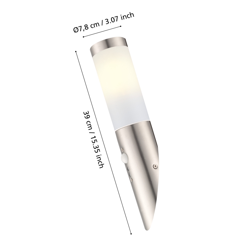 EGLO - Applique da esterno con sensore 1xE27/15W IP44