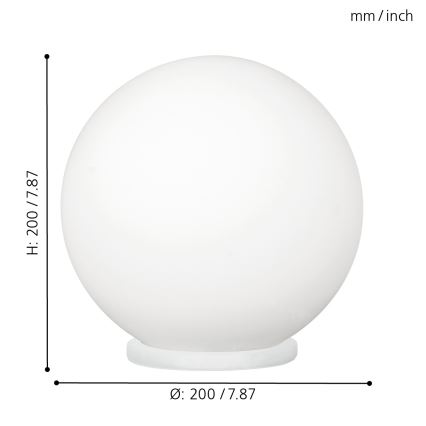EGLO - Lampada da tavolo 1xE27/60W/230V diametro 20 cm