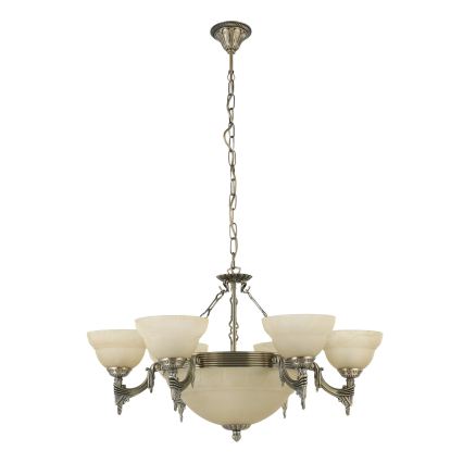 EGLO - Lampadario a sospensione con catena 9xE14/60W vetro in alabastro