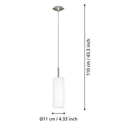 EGLO - Lampadario a sospensione con filo 1xE27/60W bianco