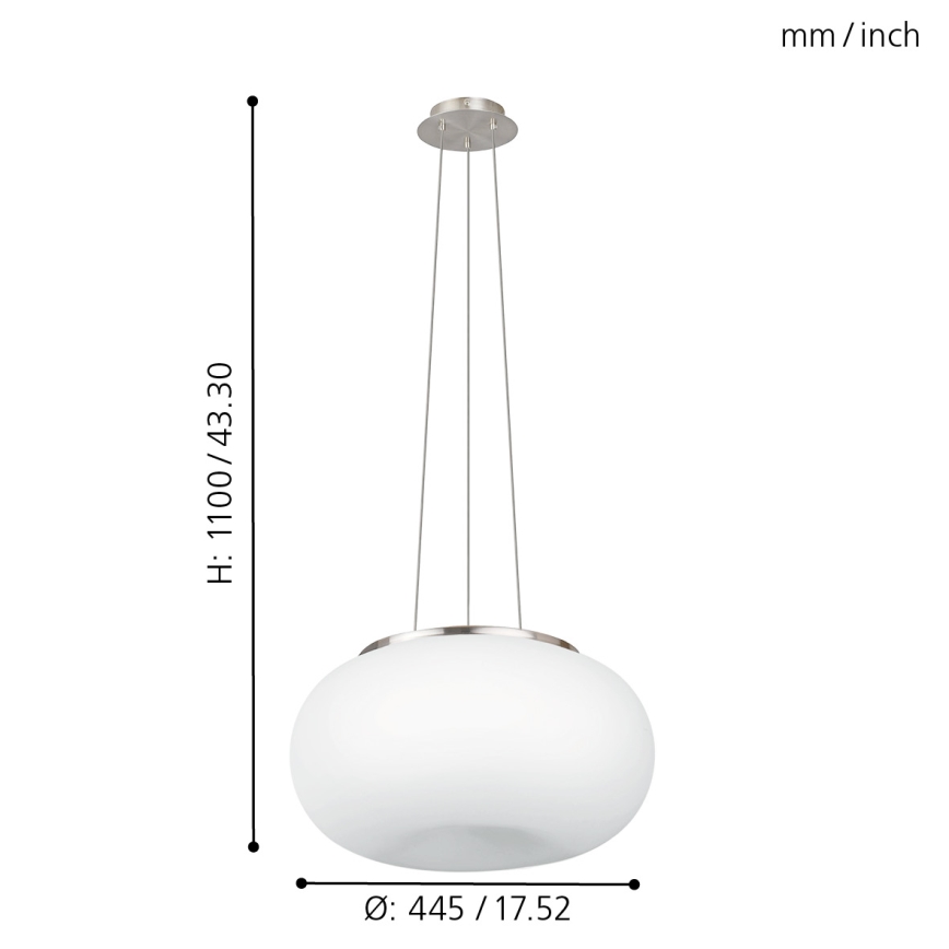 EGLO - Lampadario a sospensione con filo OPTICA 2xE27/60W diametro 45 cm