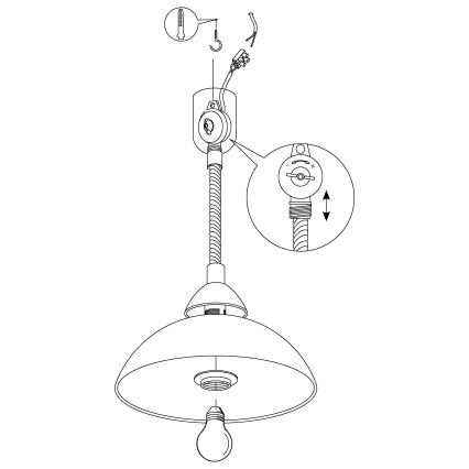 EGLO - Lampadario regolabile 1xE27/60W