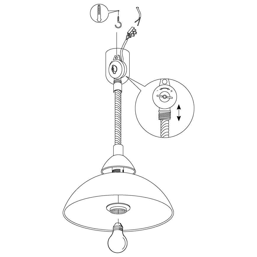 EGLO - Lampadario regolabile 1xE27/60W