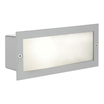 EGLO 88008 - Lampada da incasso per esterni ZIMBA 1xE27/60W argento/bianco IP44