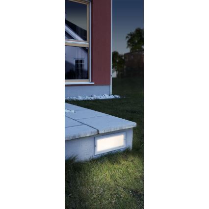 EGLO 88008 - Lampada da incasso per esterni ZIMBA 1xE27/60W argento/bianco IP44