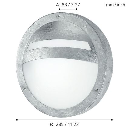 Eglo 88119 - Applique da esterno SEVILLA 1xE27/15W/230V IP44
