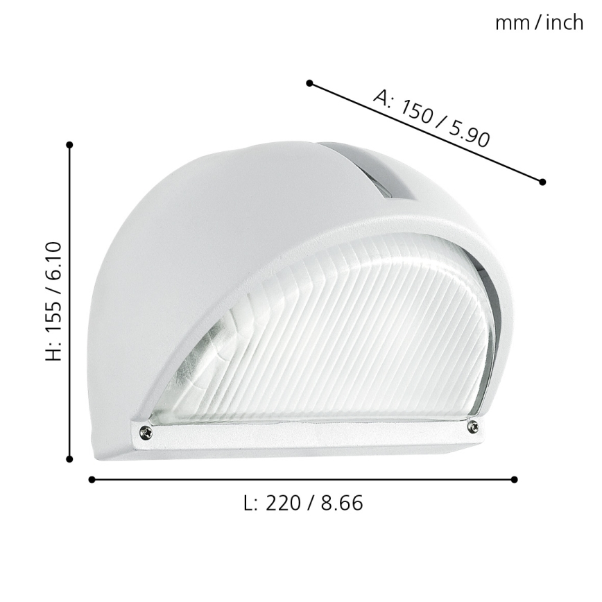 EGLO - Applique da esterno 1xE27/60W bianco