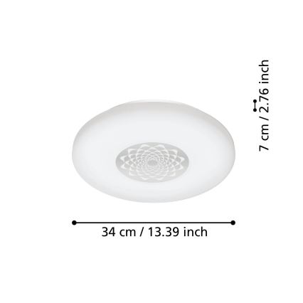 Eglo - Plafoniera LED dimmerabile LED/15,6W/230V 2700-6500K