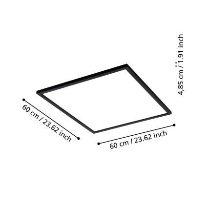 Eglo - Plafoniera LED dimmerabile SALOBRENA-Z LED/33W/230V nero ZigBee