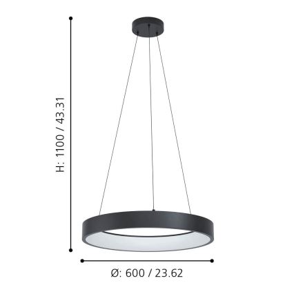 Eglo - Lampadario LED RGBW dimmerabile su corda LED/26W/230V ZigBee