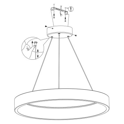 Eglo - Lampadario LED RGBW dimmerabile su corda LED/26W/230V ZigBee