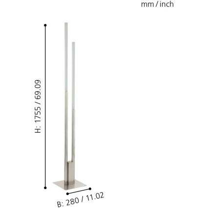 Eglo - Lampada da terra LED RGBW dimmerabile LED/32W/230V ZigBee