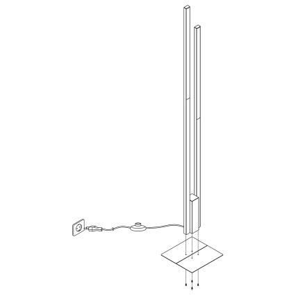 Eglo - Lampada da terra LED RGBW dimmerabile 2xLED/16W/230V nero ZigBee