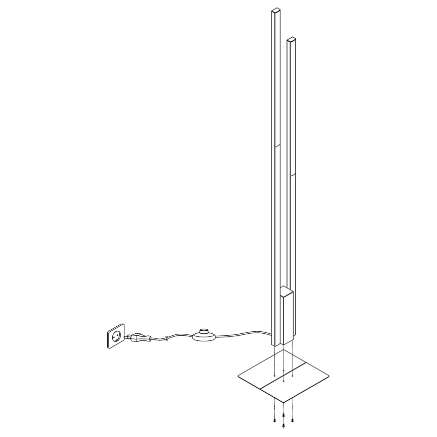 Eglo - Lampada da terra LED RGBW dimmerabile 2xLED/16W/230V nero ZigBee