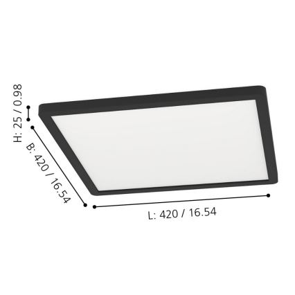 Eglo - LED RGBW Plafoniera dimmerabile LED/16,5W/230V nero ZigBee