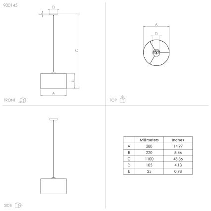 Eglo - Lampadario a sospensione con filo 1xE27/40W/230V diametro 38 cm