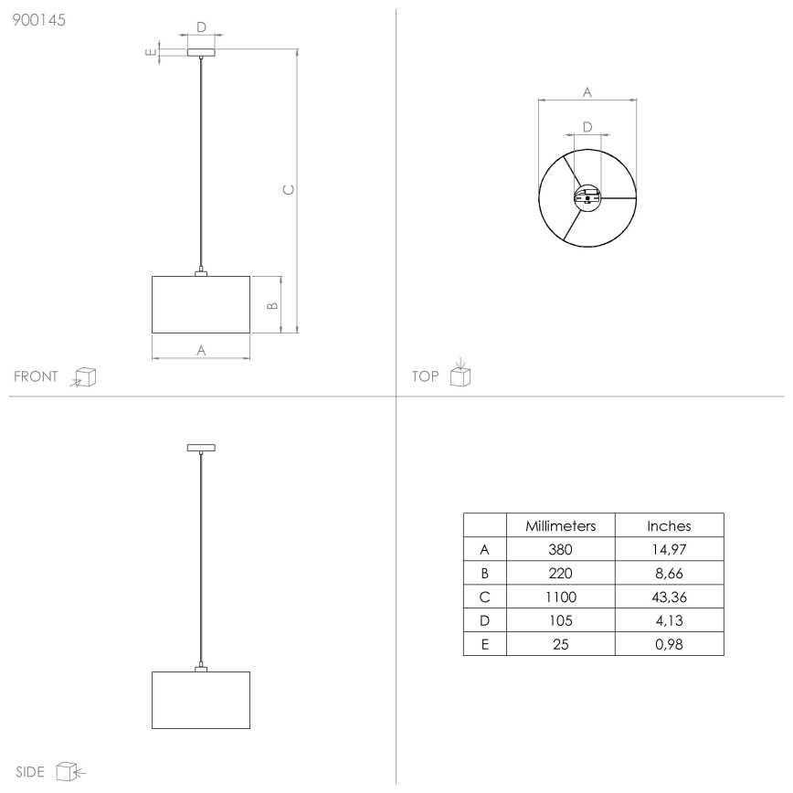 Eglo - Lampadario a sospensione con filo 1xE27/40W/230V diametro 38 cm
