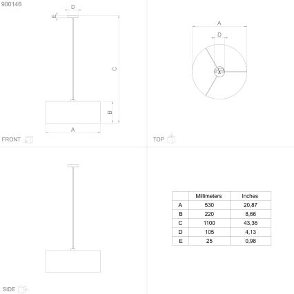 Eglo - Lampadario a sospensione con filo 1xE27/40W/230V diametro 53 cm