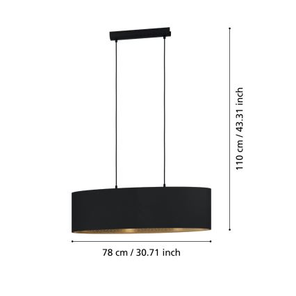 Eglo - Lampadario a sospensione con filo 2xE27/40W/230V