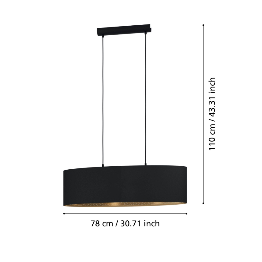 Eglo - Lampadario a sospensione con filo 2xE27/40W/230V