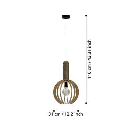 Eglo - Lampadario a sospensione con filo 1xE27/40W/230V diametro 31 cm beige