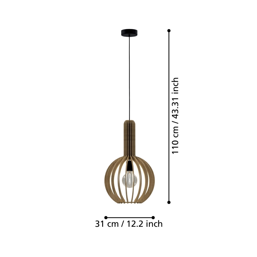 Eglo - Lampadario a sospensione con filo 1xE27/40W/230V diametro 31 cm beige