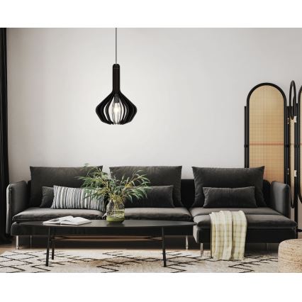 Eglo - Lampadario a sospensione con filo 1xE27/40W/230V diametro 38 cm nero