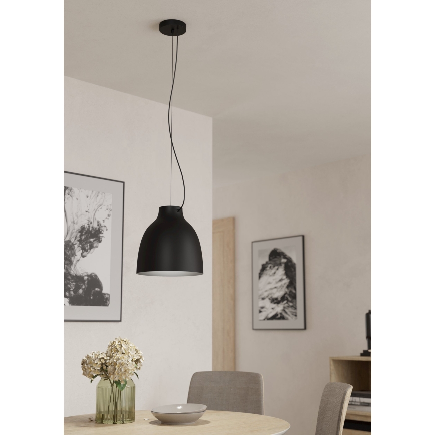 Eglo - Lampadario a sospensione con filo 1xE27/40W/230V nero