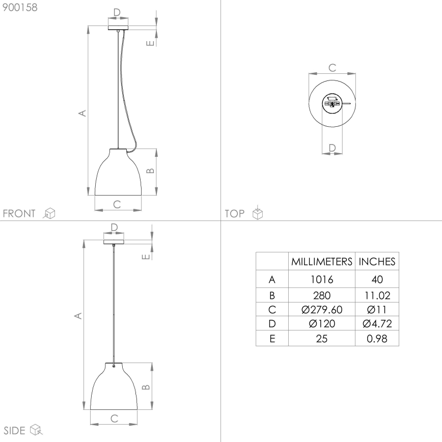 Eglo - Lampadario a sospensione con filo 1xE27/40W/230V nero