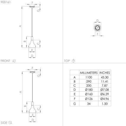 Eglo - Lampadario a sospensione con filo 1xE27/40W/230V diametro 18 cm nero