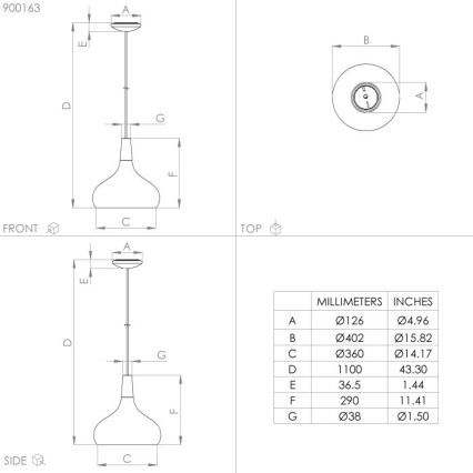 Eglo  - Lampadario a sospensione con filo 1xE27/40W/230V diametro 40 cm