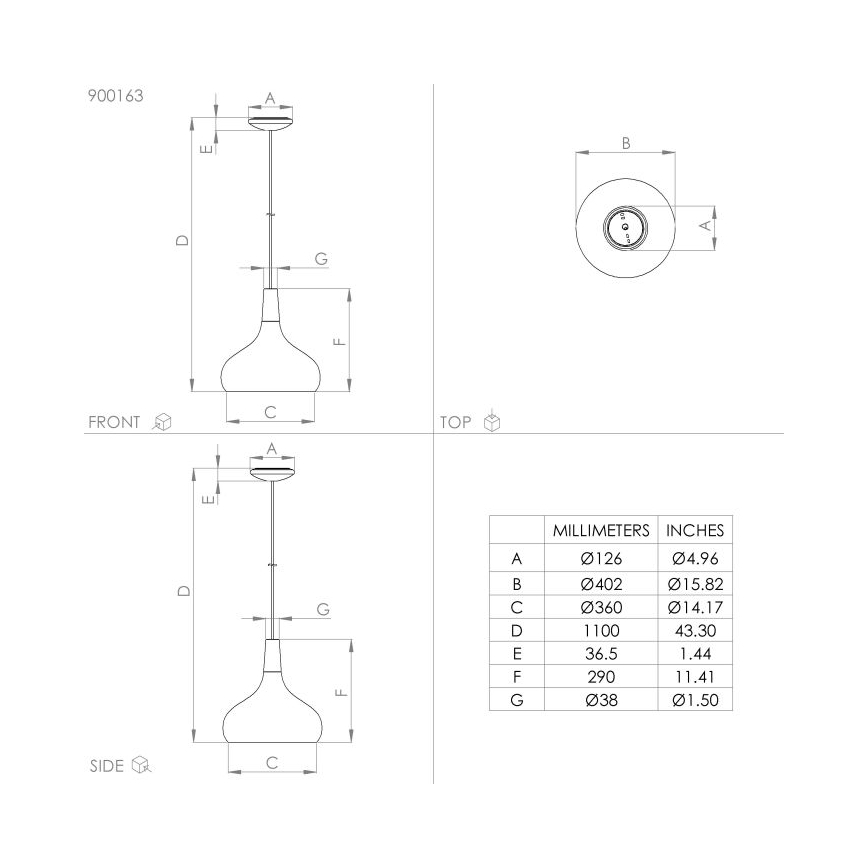 Eglo  - Lampadario a sospensione con filo 1xE27/40W/230V diametro 40 cm