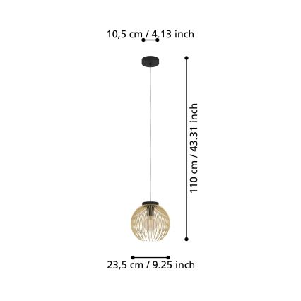 Eglo - Lampadario a sospensione con filo 1xE27/40W/230V