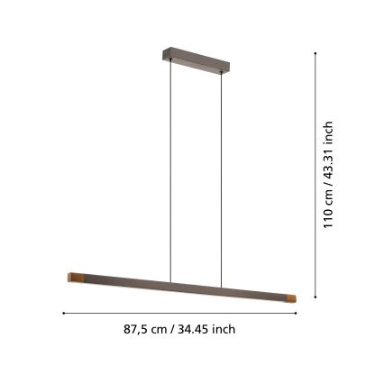 Eglo - Lampadario a sospensione con filo LED dimmerabile LED/18W/230V 3000K