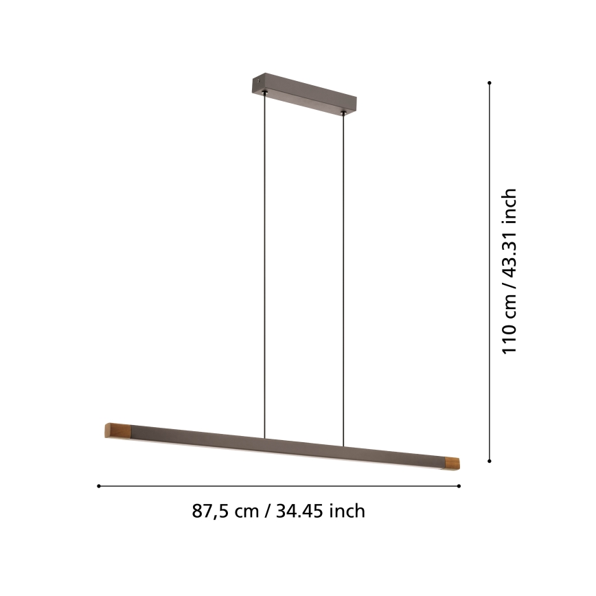 Eglo - Lampadario a sospensione con filo LED dimmerabile LED/18W/230V 3000K
