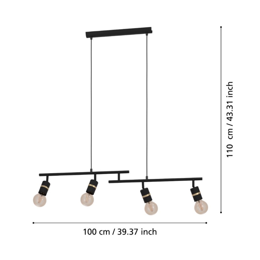 Eglo - Lampadario a sospensione con filo 4xE27/10W/230V
