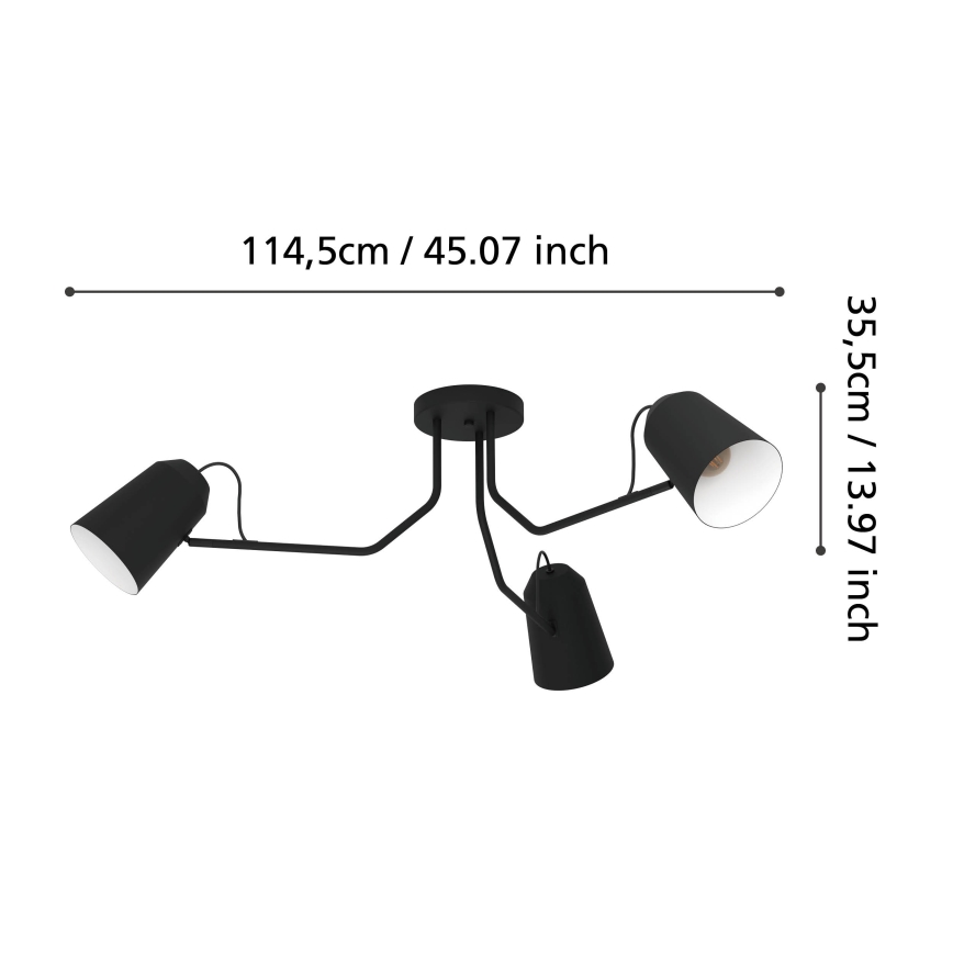 Eglo - Lampadario a plafone 3xE27/25W/230V
