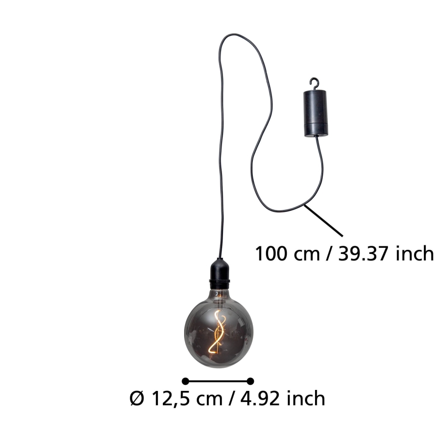 Eglo - Lampada LED a sospensione da esterno LED/0,06W/6V 4xAA IP44 grigio