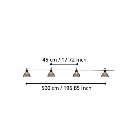 Eglo - Catena decorativa da esterno LED 12xLED/0,066W/3,2V IP44