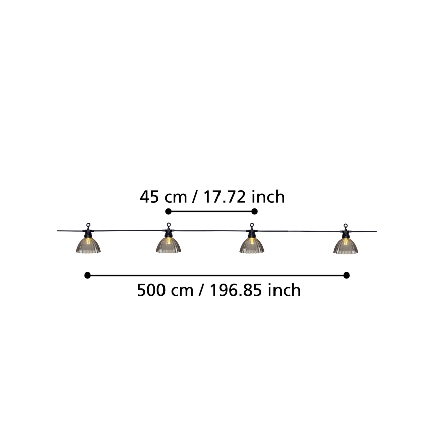 Eglo - Catena decorativa da esterno LED 12xLED/0,066W/3,2V IP44