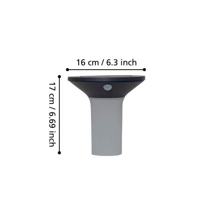 Eglo - Lampada solare da esterno a LED con sensore 6xLED/0,03W/3,7V IP44