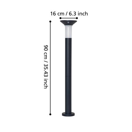 Eglo - Lampada solare LED da esterno con sensore 6xLED/0,03W/3,7V 1500 mAh IP44