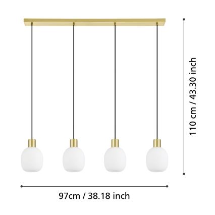 Eglo - Lampadario a sospensione con filo 4xE27/40W/230V