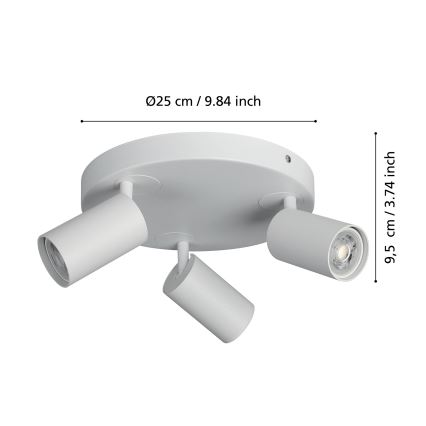 Eglo - Faretto LED RGBW Dimmerabile 3xGU10/4,9W/230V