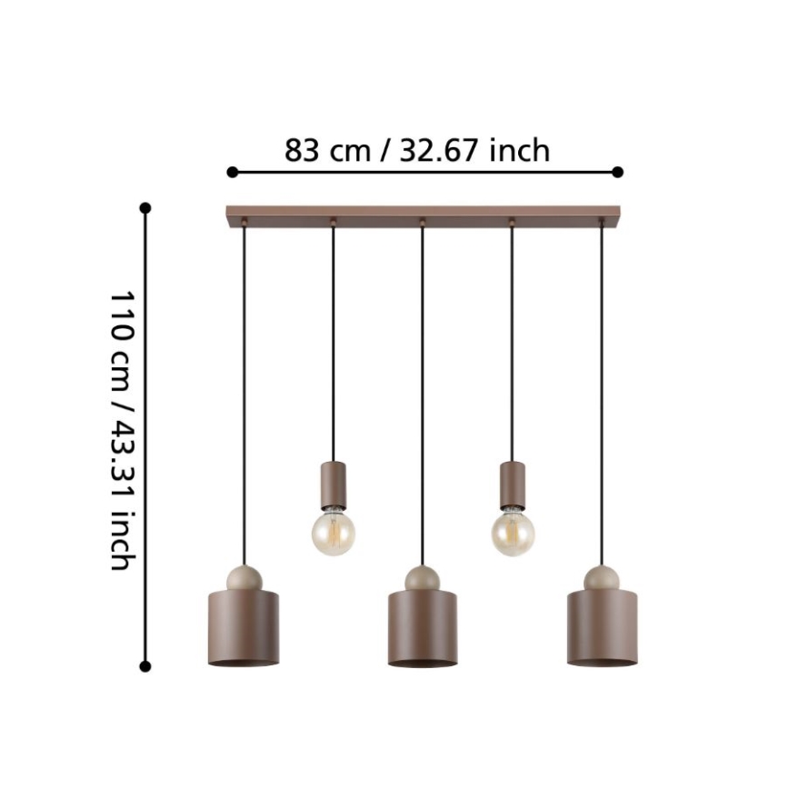 Eglo - Lampadario a sospensione con filo 5xE27/40W/230V