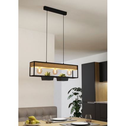 Eglo - Lampadario a sospensione con filo 3xE27/40W/230V