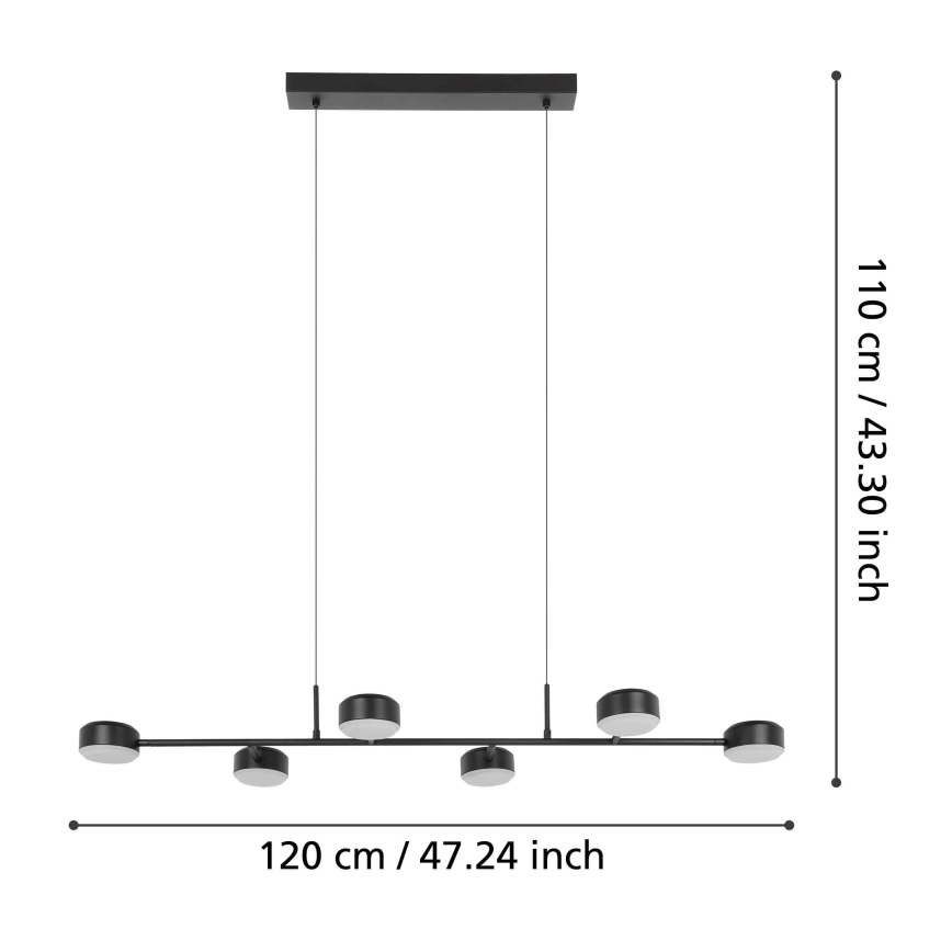 Eglo - Lampadario a sospensione con filo LED dimmerabile 6xLED/7W/230V