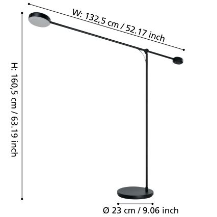 Eglo - LED Dimmerabile touch lampada con piedistallo LED/24W/230V