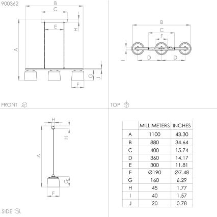 Eglo - Lampadario a sospensione con filo 3xE27/40W/230V